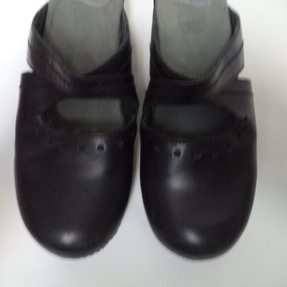 Dansko Susana Leather mules clogs black Comfort Hook Loop straps Size 39 8.5 - 9 - Picture 4 of 12